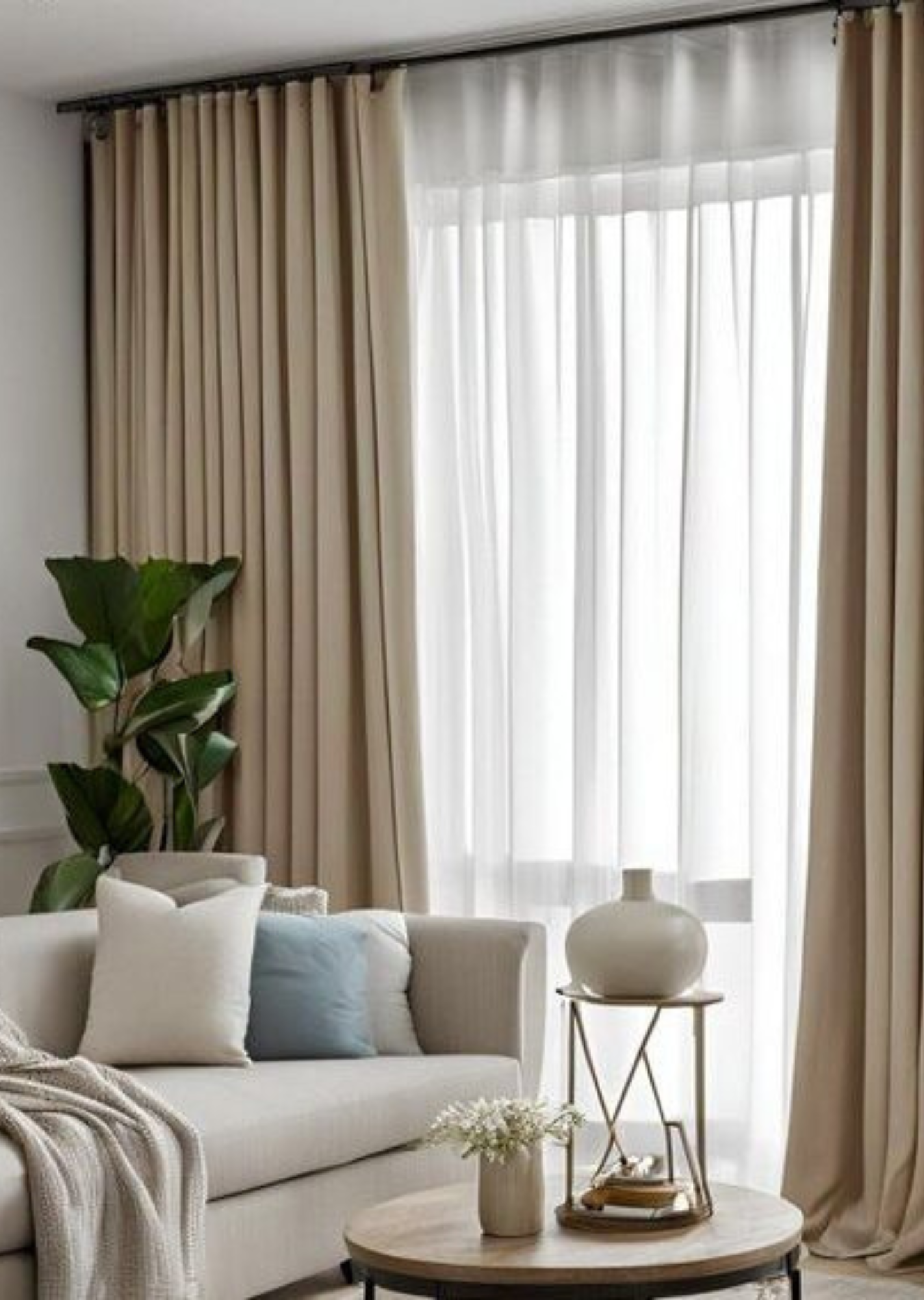 Curtains with Lining with Sheer